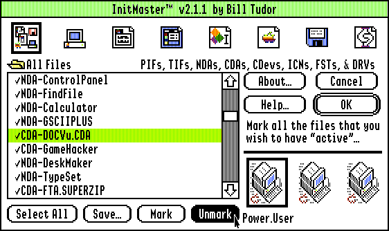 Bill Tudor's INITMaster Finder Extra to control all your extensions